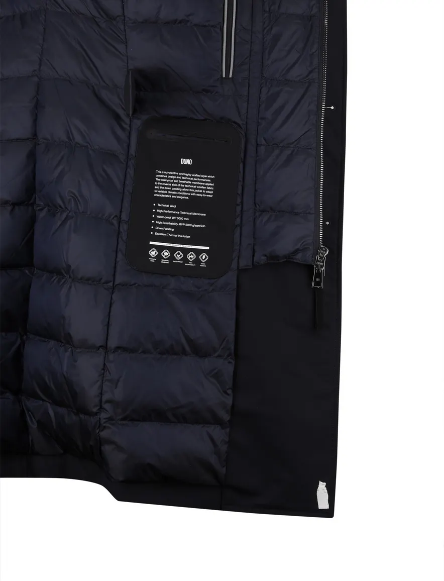 Duno Spencer winterjas donkerblauw waterdicht