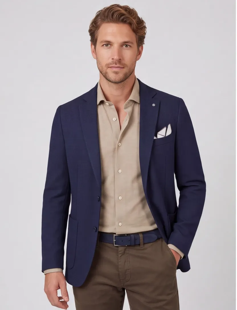 Blue Industry colbert navy geruit