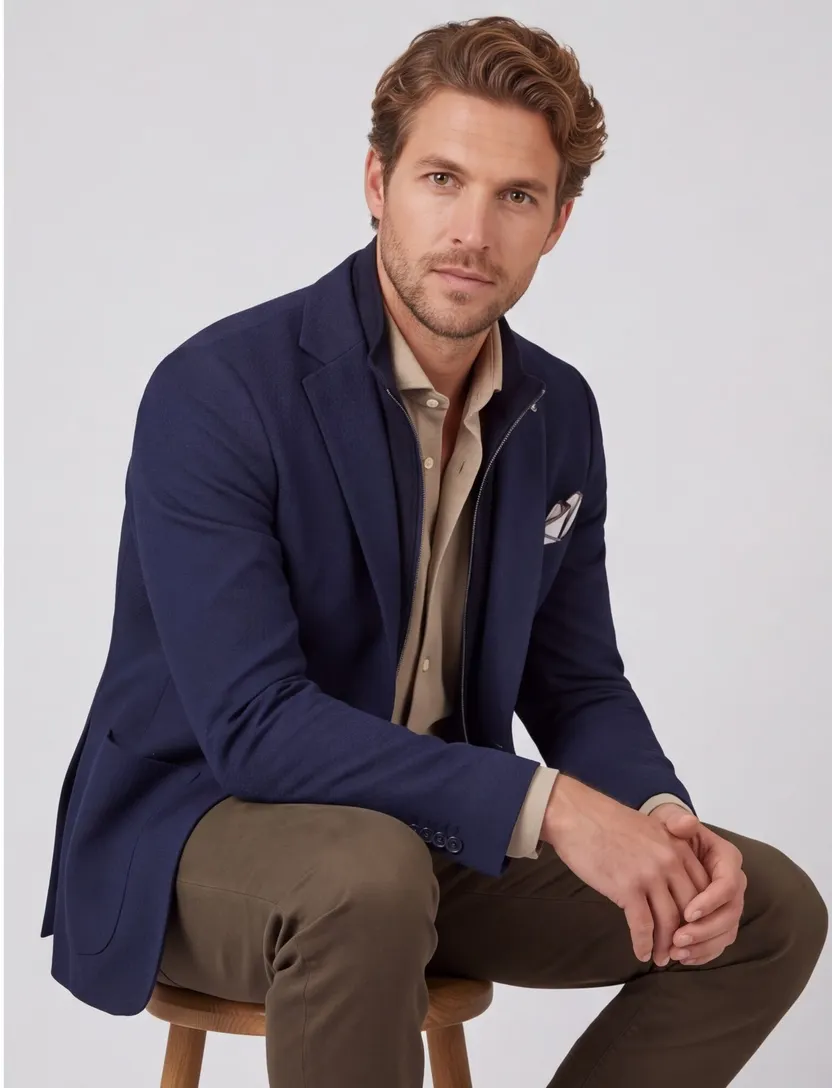 Blue Industry colbert navy geruit