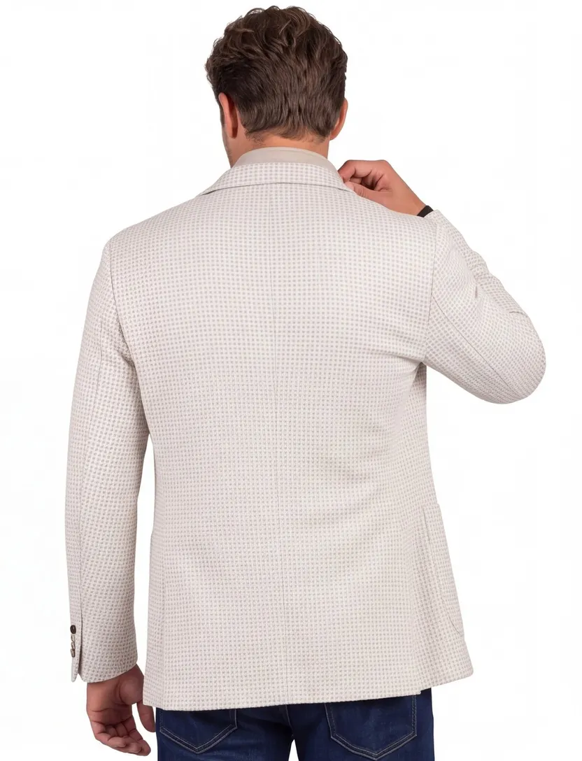 Blue Industry colbert beige geprint