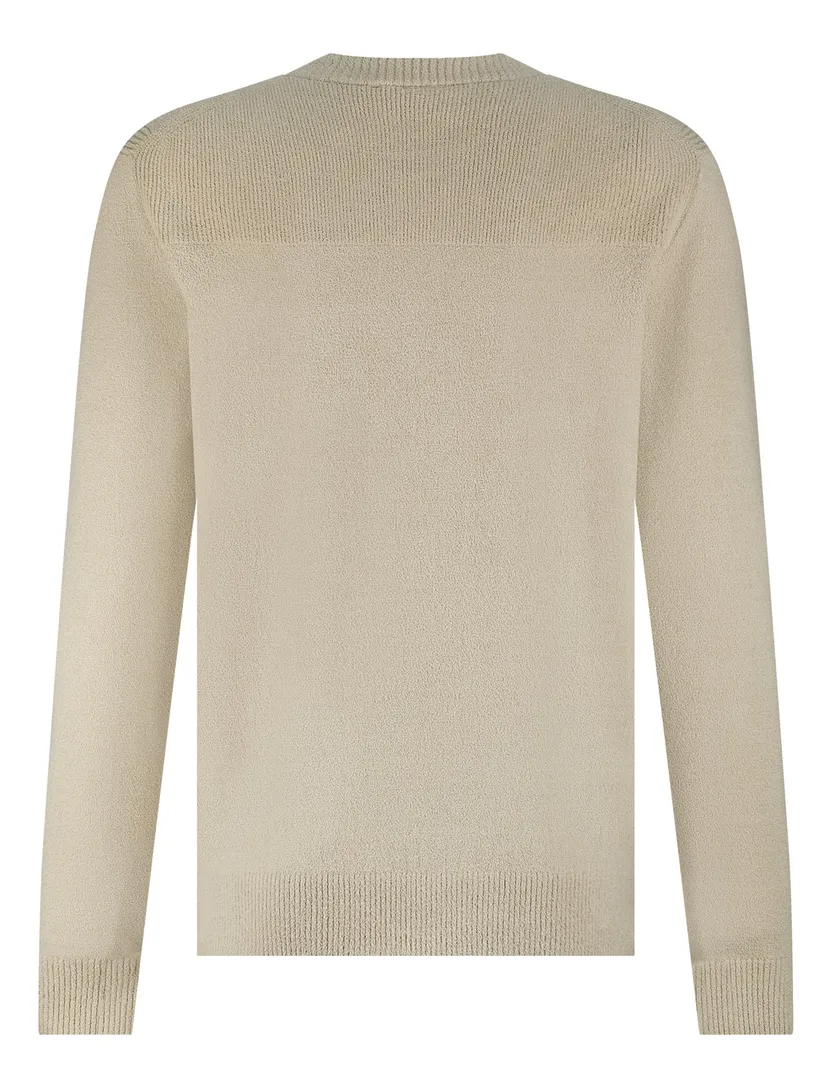 Trui Blue industry beige ronde hals