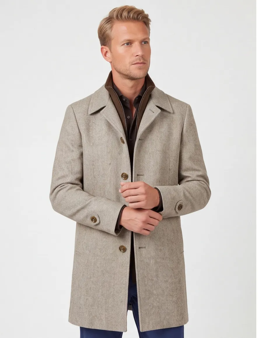 Blue Industry jas bruin geprint