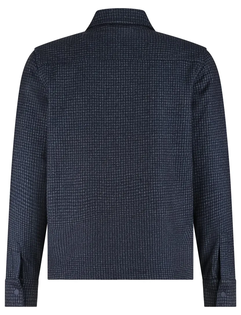 Overshirt Blue industry donkerblauw geprint