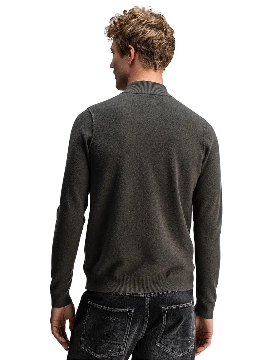 Butcher of Blue trui half zip bruin