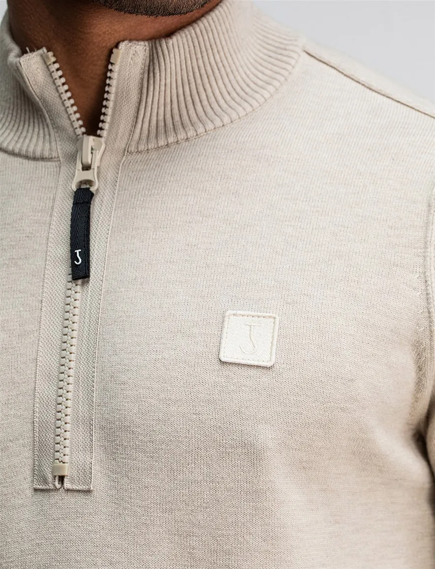 Butcher of Blue trui half zip zand
