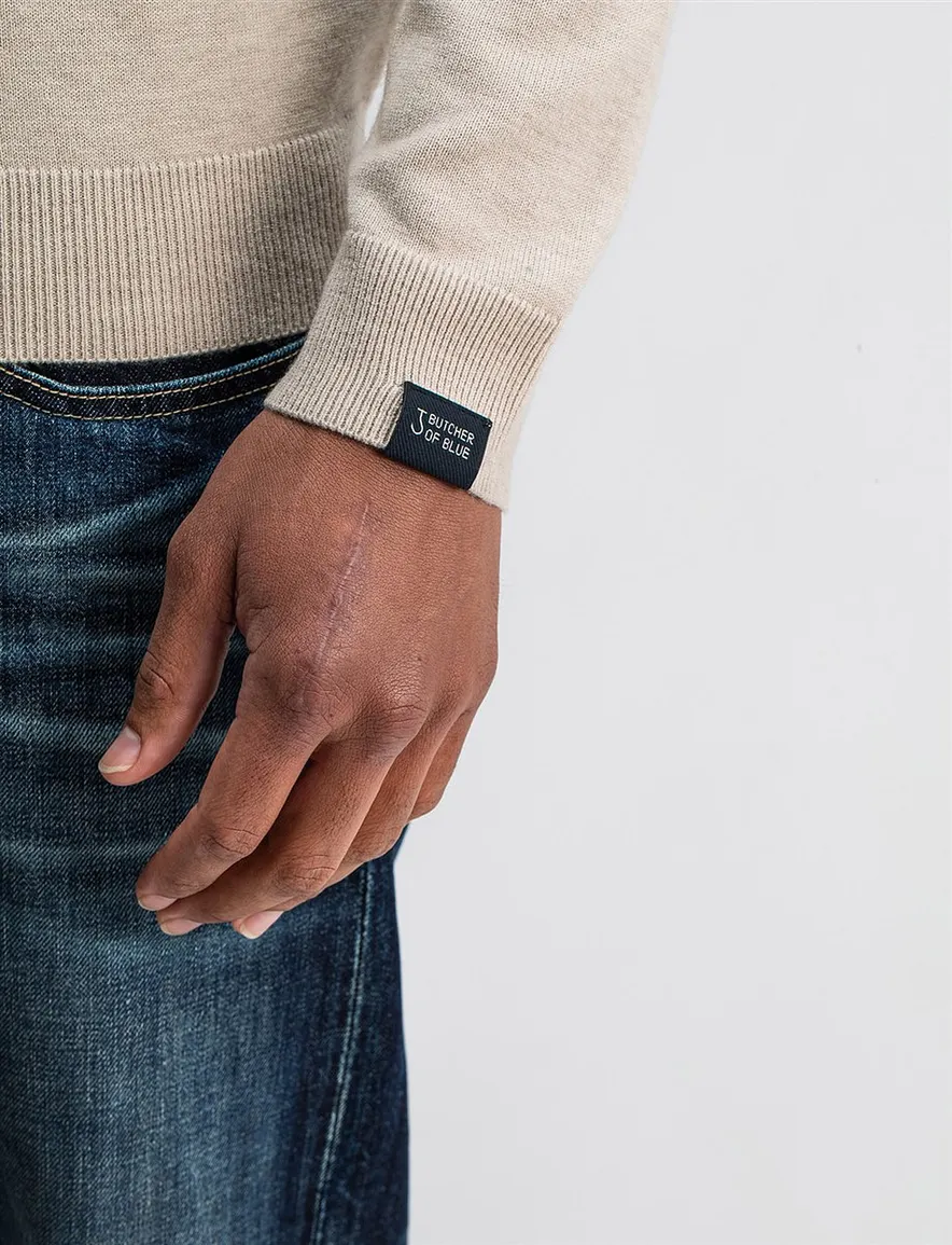 Butcher of Blue trui half zip zand