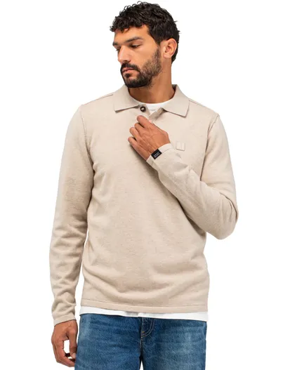 Butcher of Blue Butcher of Blue polo beige effen