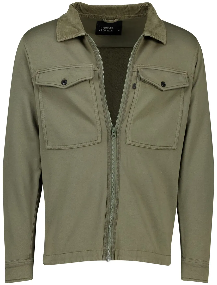 butcher of blue overshirt groen rits