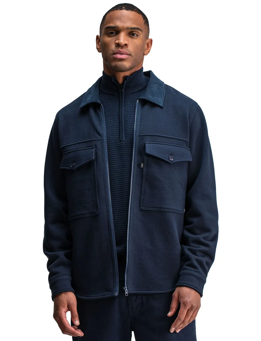 Butcher of Blue overshirt donkerblauw dubbele borstzak