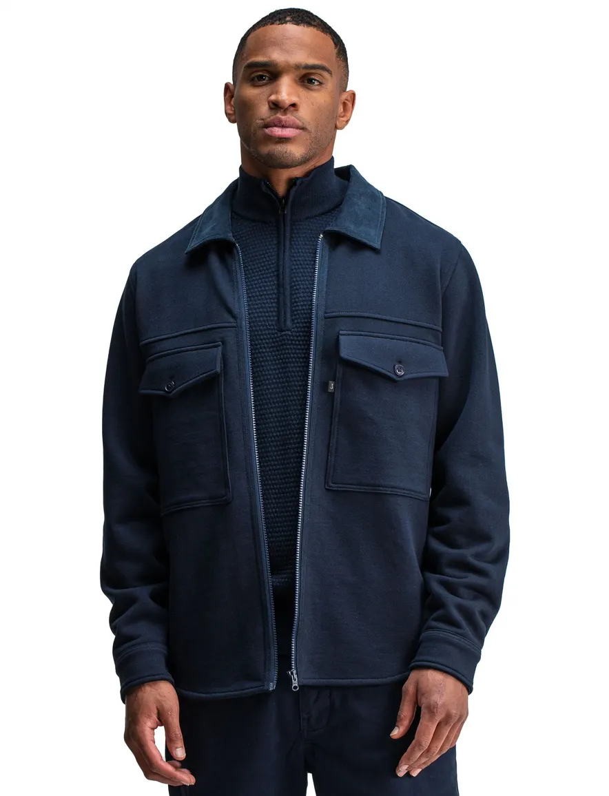 Butcher of Blue overshirt donkerblauw dubbele borstzak