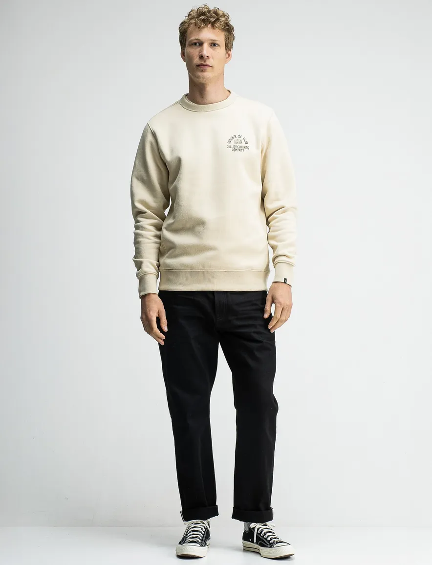 Butcher of Blue sweater effen katoen creme