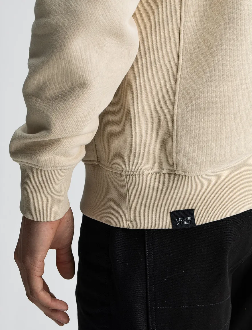 Butcher of Blue sweater effen katoen creme