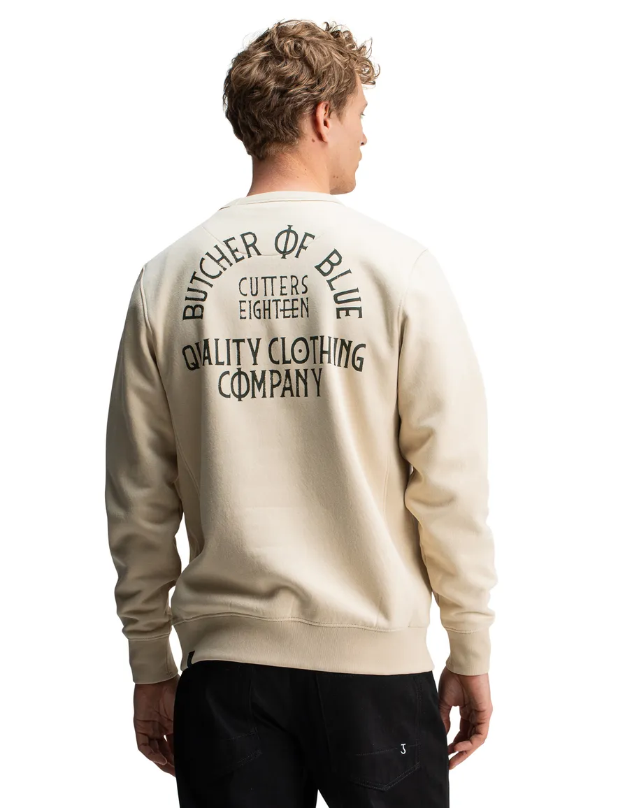 Butcher of Blue sweater effen katoen creme