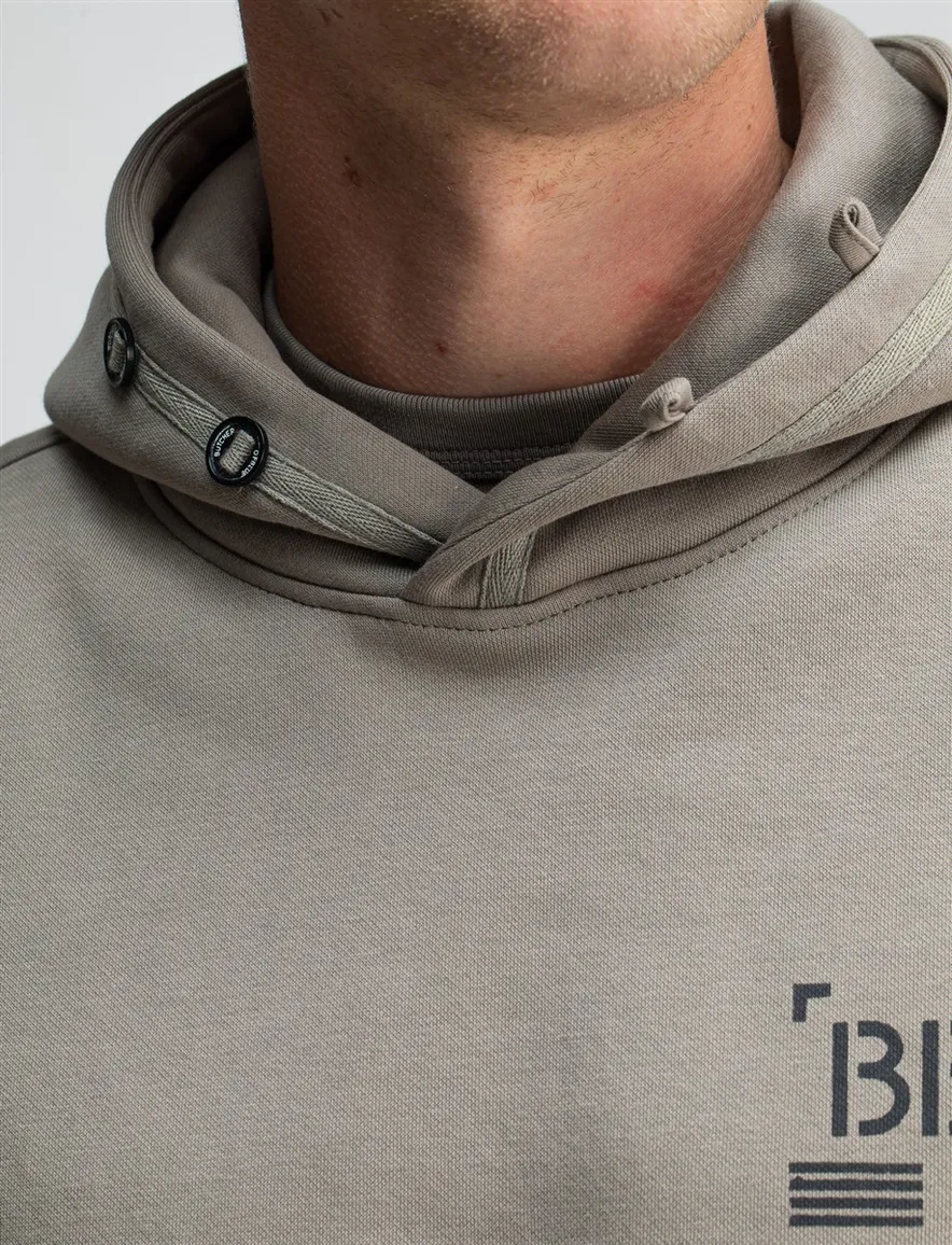 Butcher of Blue hoodie grijs effen katoen