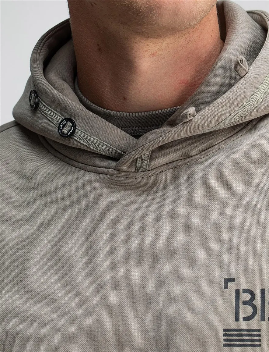Butcher of Blue hoodie khaki effen katoen