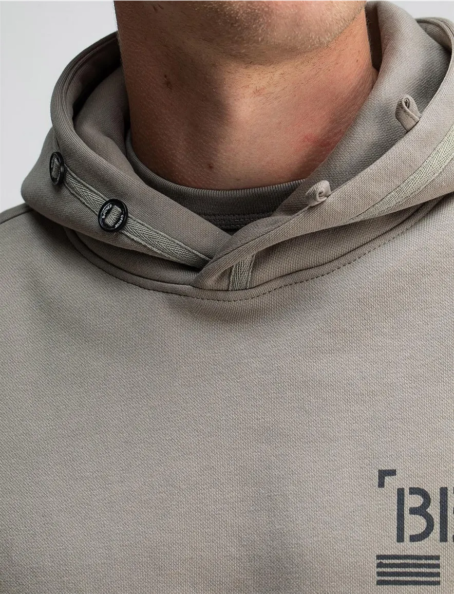 Butcher of Blue hoodie khaki effen katoen