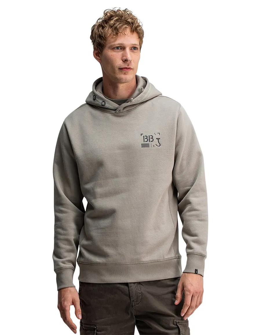Butcher of Blue hoodie khaki effen katoen