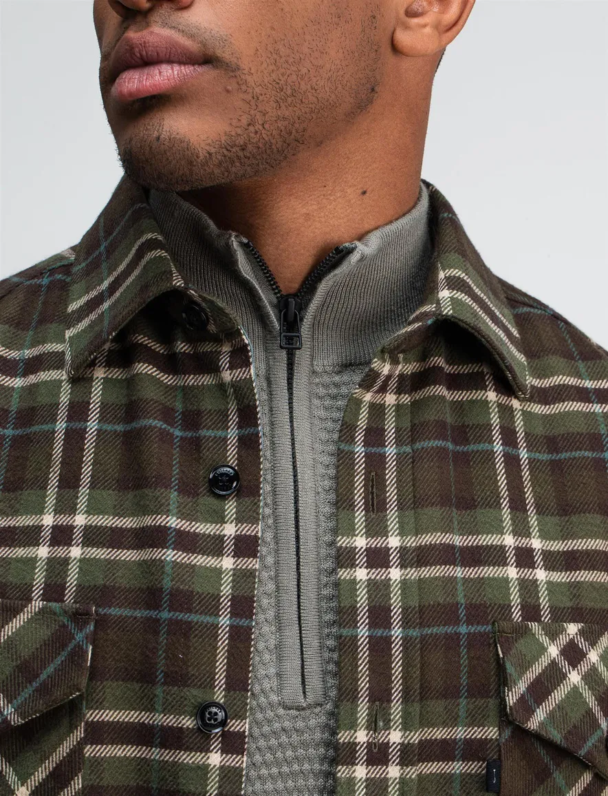 Butcher of Blue overshirt print forest green