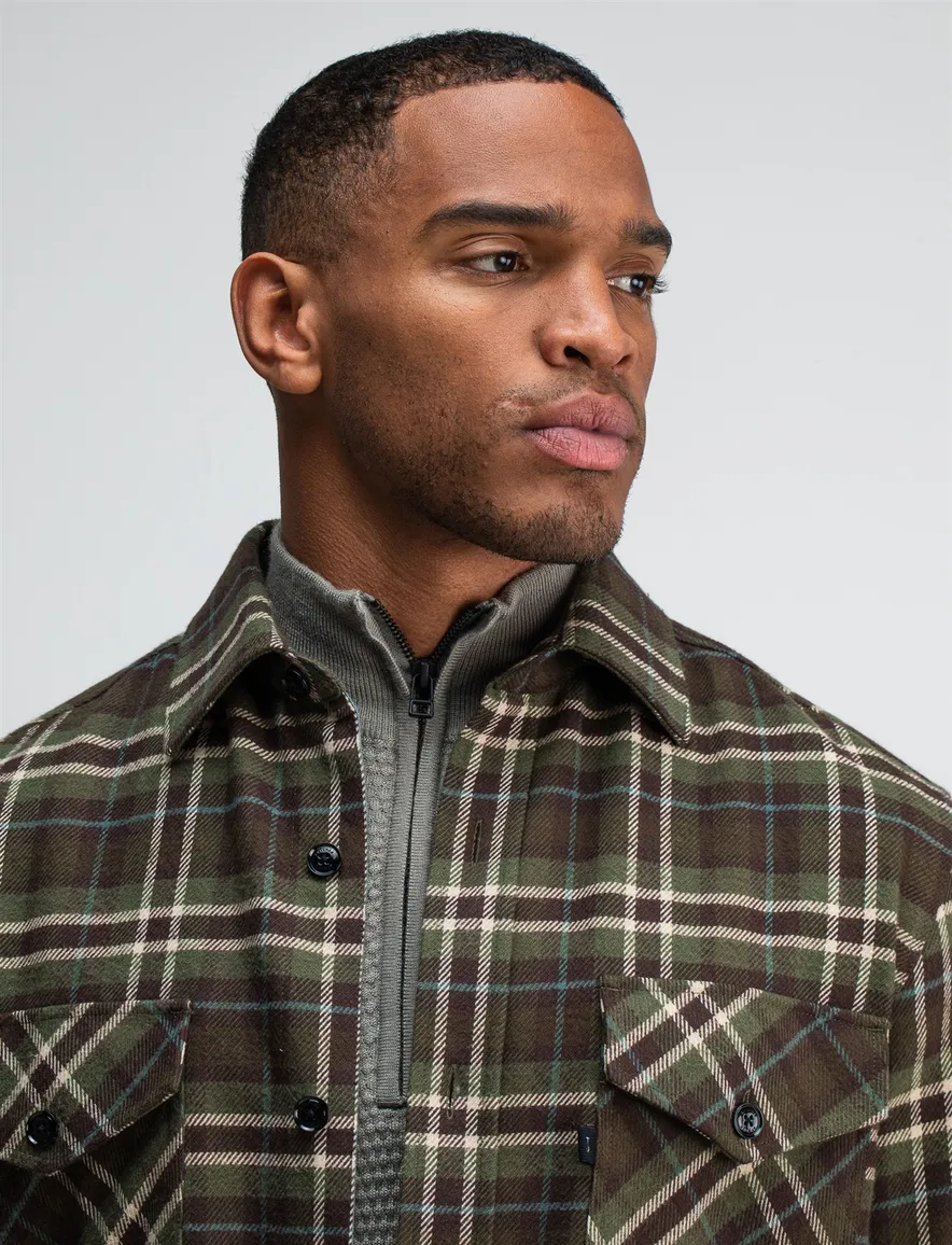 Butcher of Blue overshirt print forest green