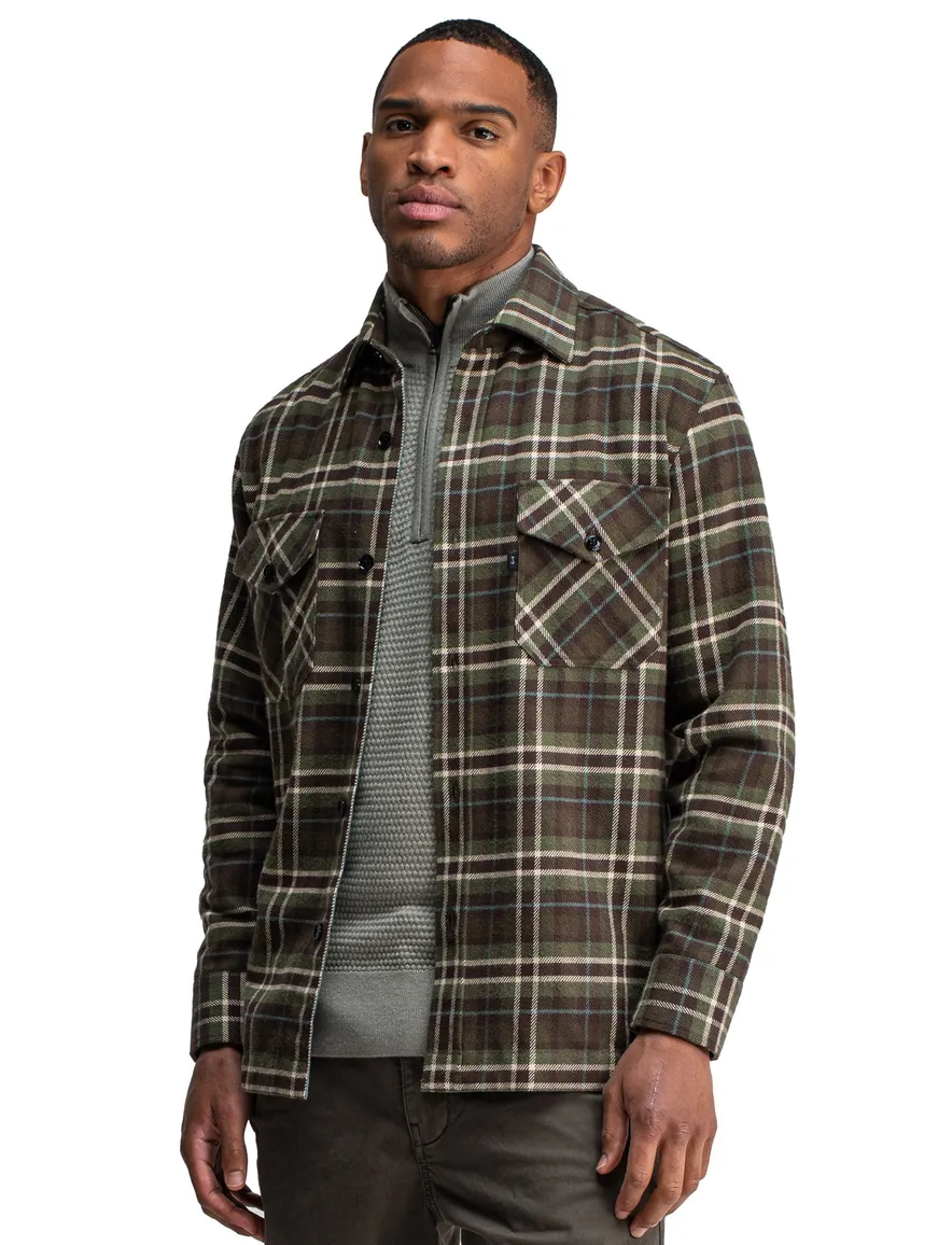 Butcher of Blue overshirt print forest green