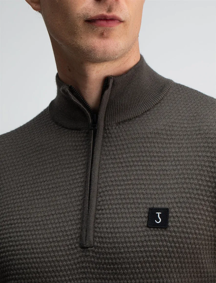 Butcher of Blue half zip trui mokka