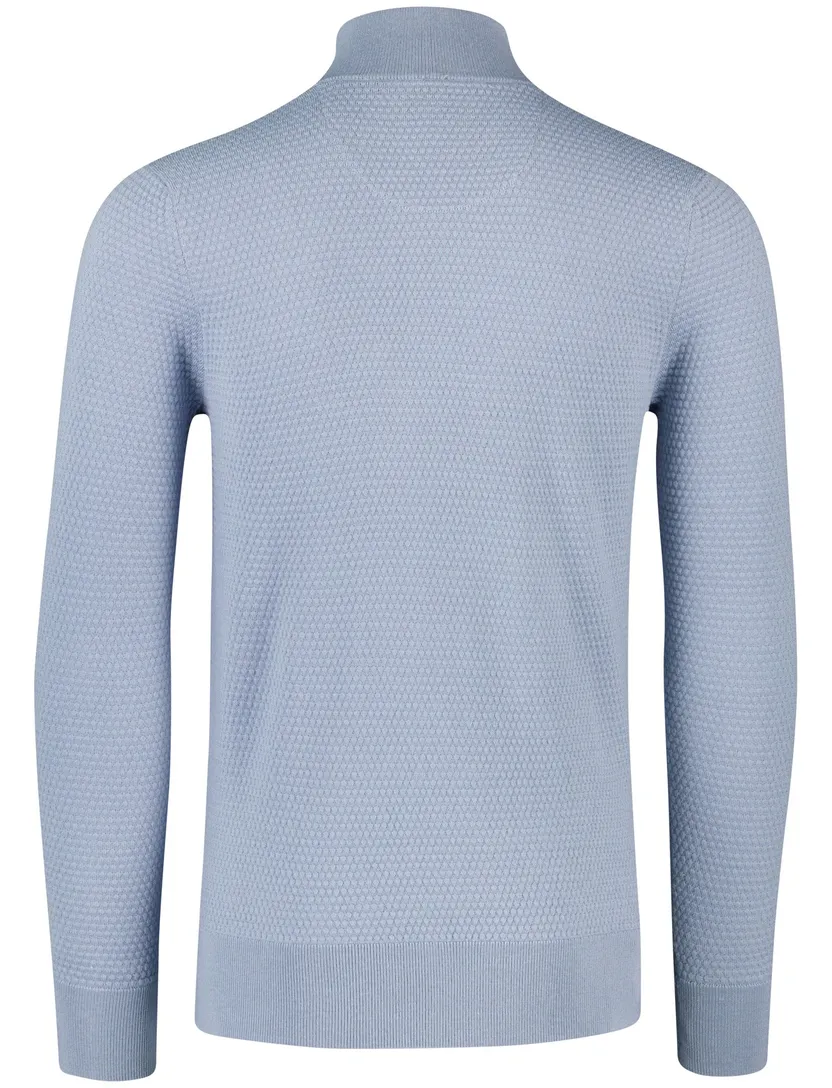 Butcher of blue half zip trui effen blauw normale fit