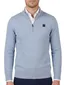 Butcher of blue normale fit trui effen blauw half zip