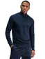 Butcher of blue effen donkerblauw half zip normale fit