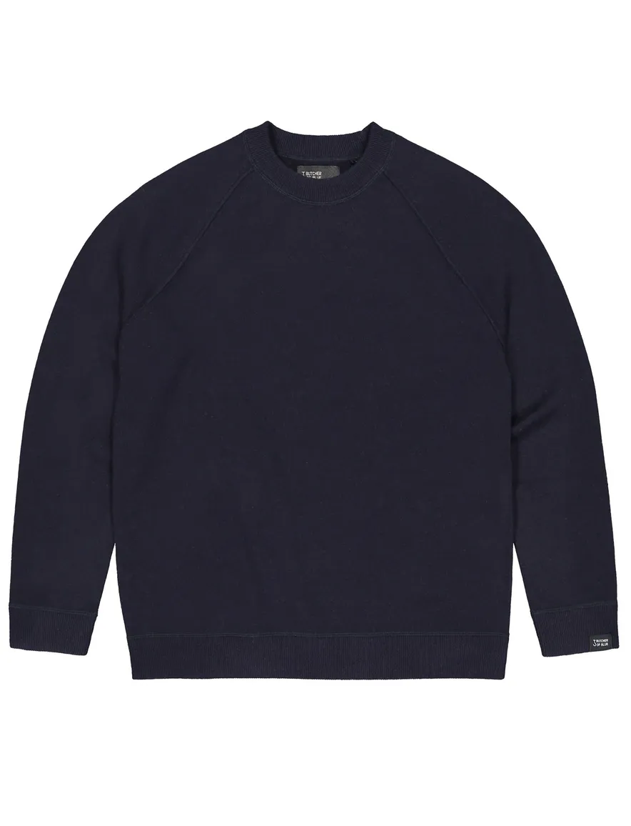 Butcher of Blue sweater donkerblauw ronde hals