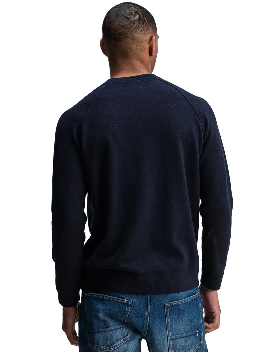 Butcher of Blue sweater donkerblauw ronde hals