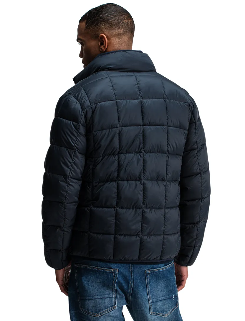 Butcher of Blue donkerblauw jas effen nylon