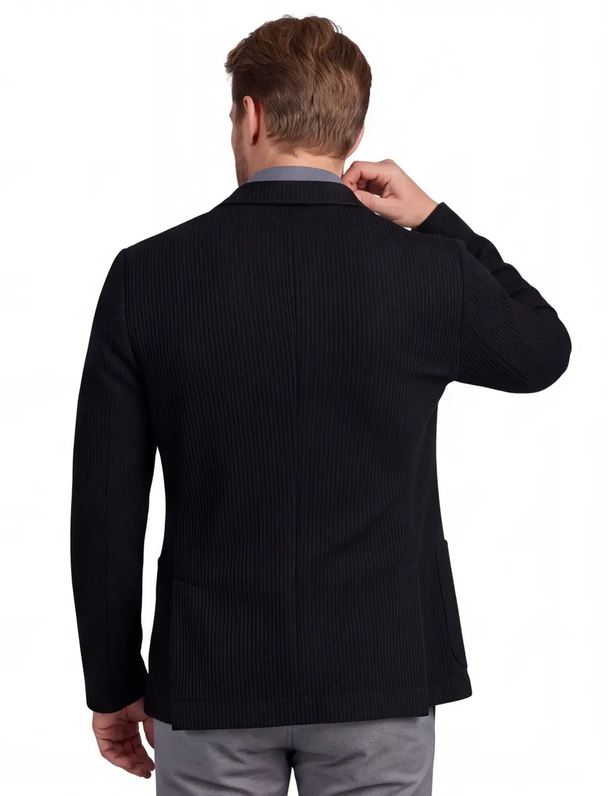 Roy Robson colberts zwart effen slim fit