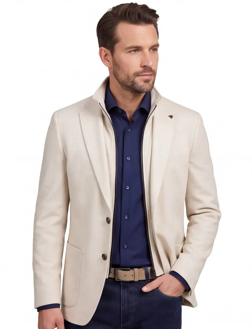 Roy Robson colbert uitneembaar binnenvest beige