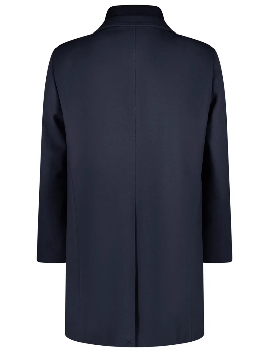 Lange manteljas donkerblauw Roy Robson scheerwol