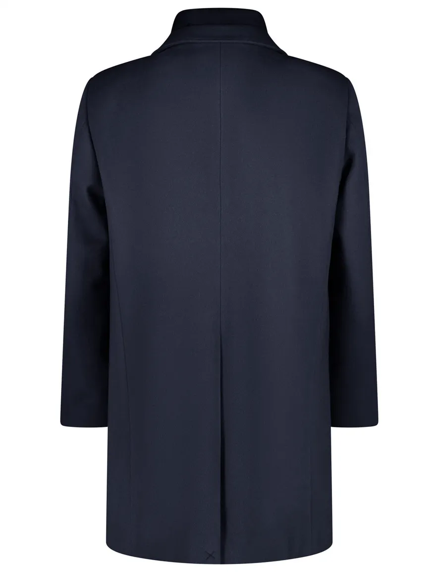 Lange manteljas donkerblauw Roy Robson scheerwol
