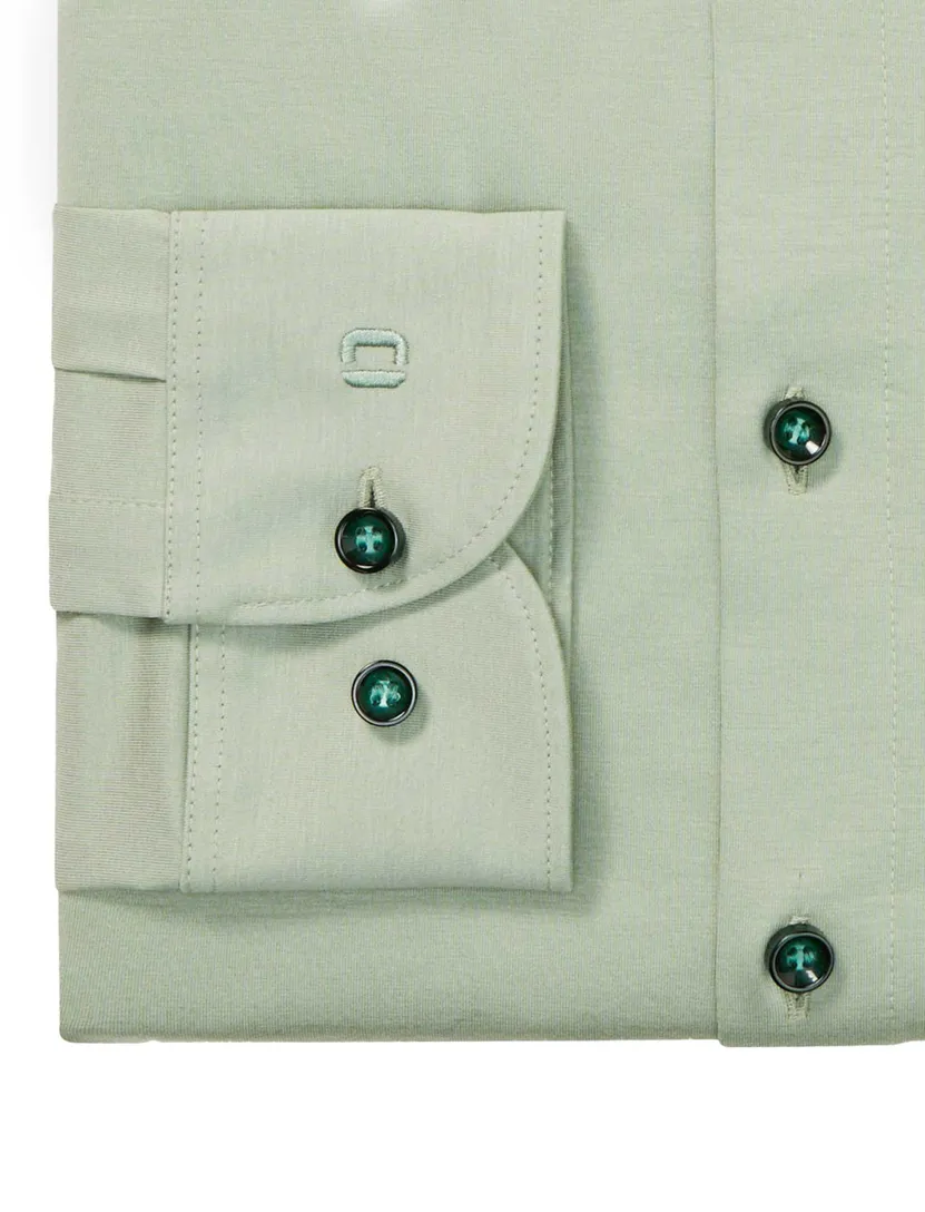overhemd Olymp Level Five 24/7 slim fit groen effen katoen