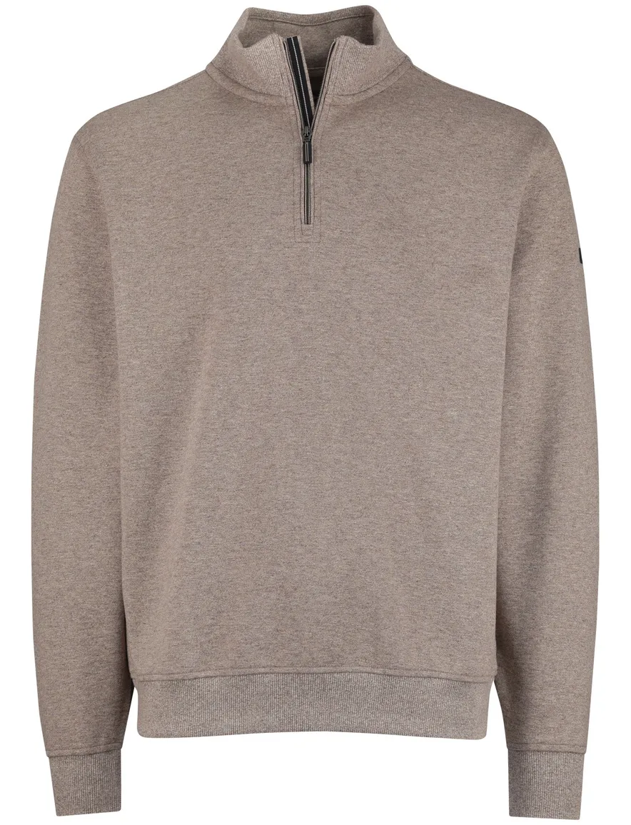 Baileys half zip beige normale fit katoen