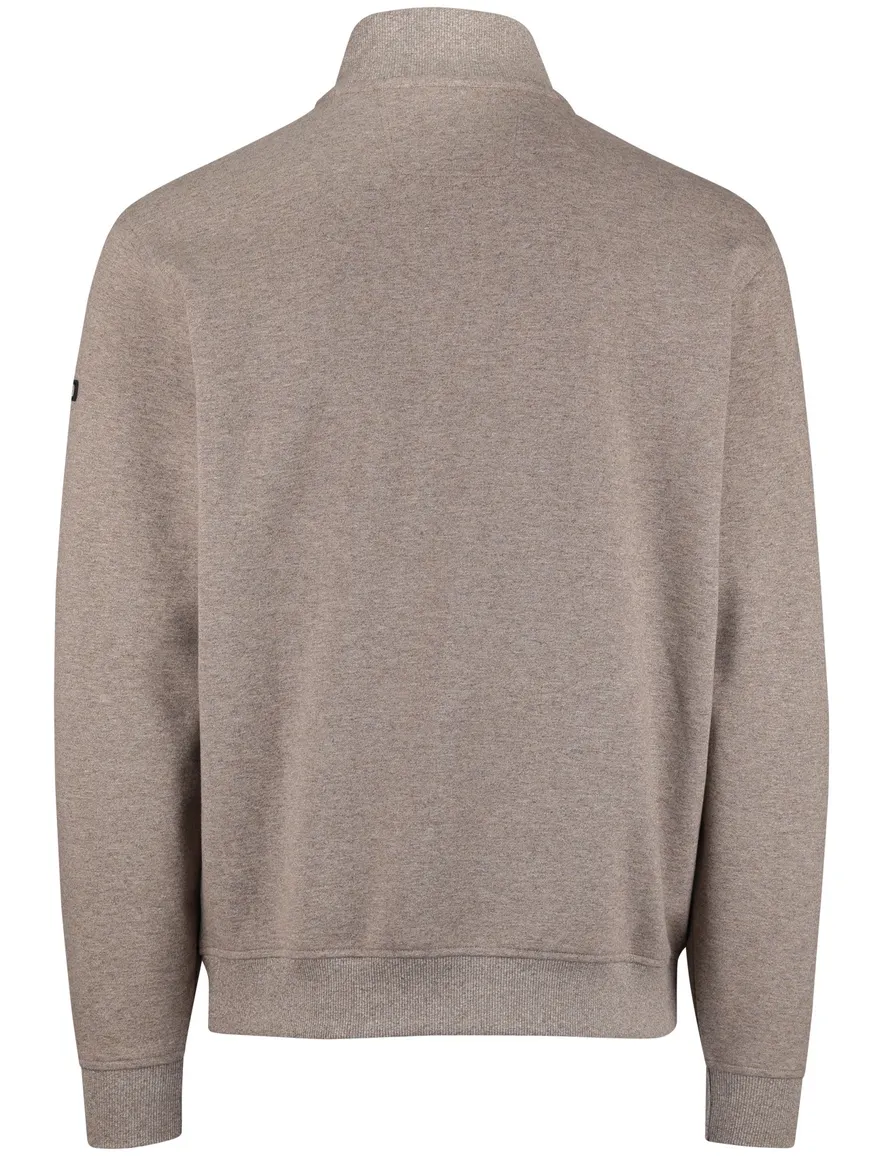 Baileys half zip beige normale fit katoen