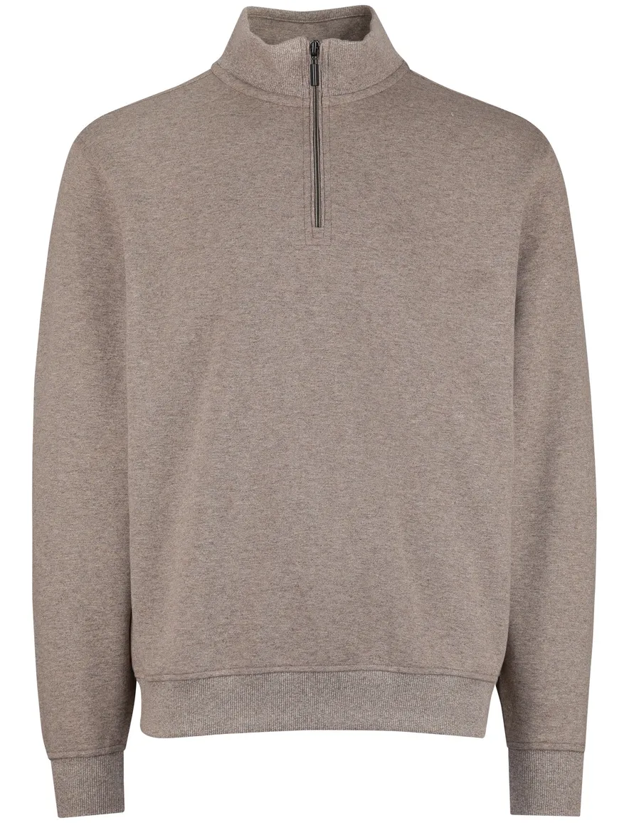 Baileys half zip beige normale fit katoen