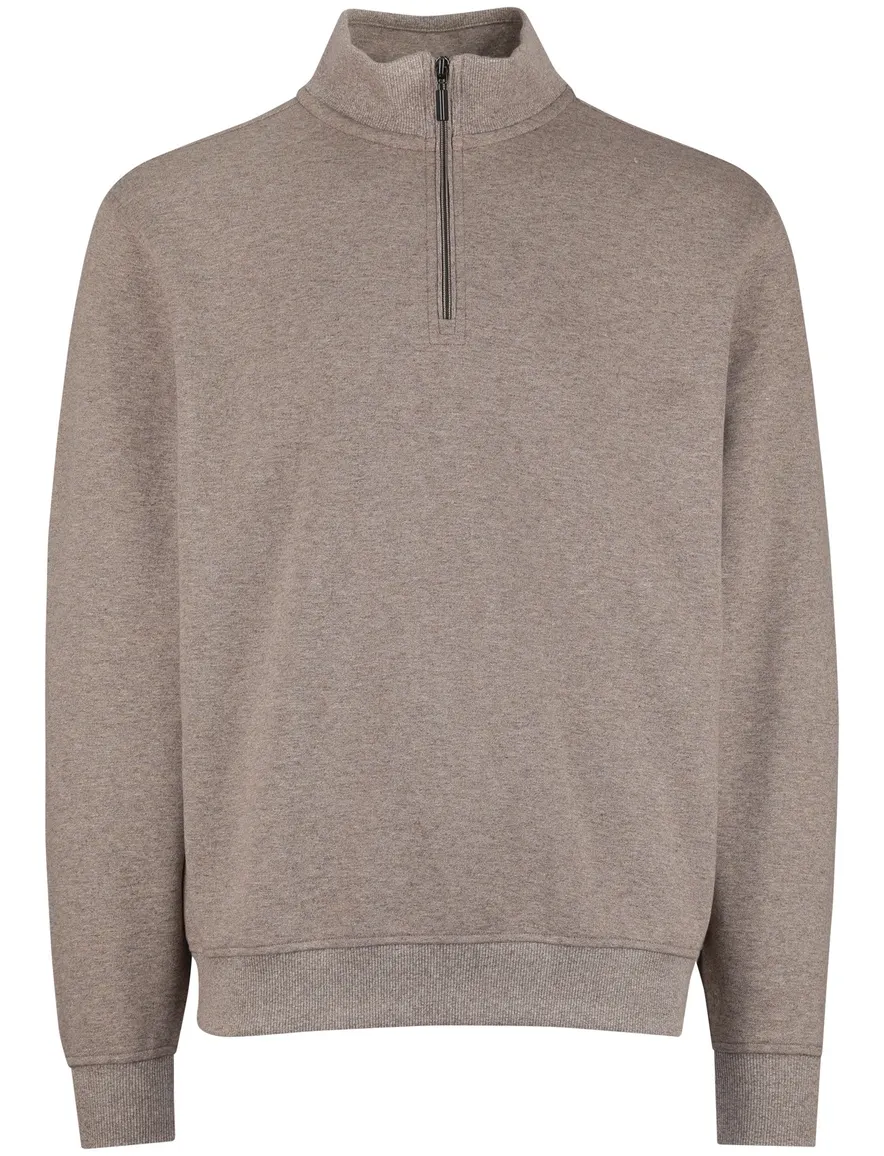 Baileys half zip beige normale fit katoen