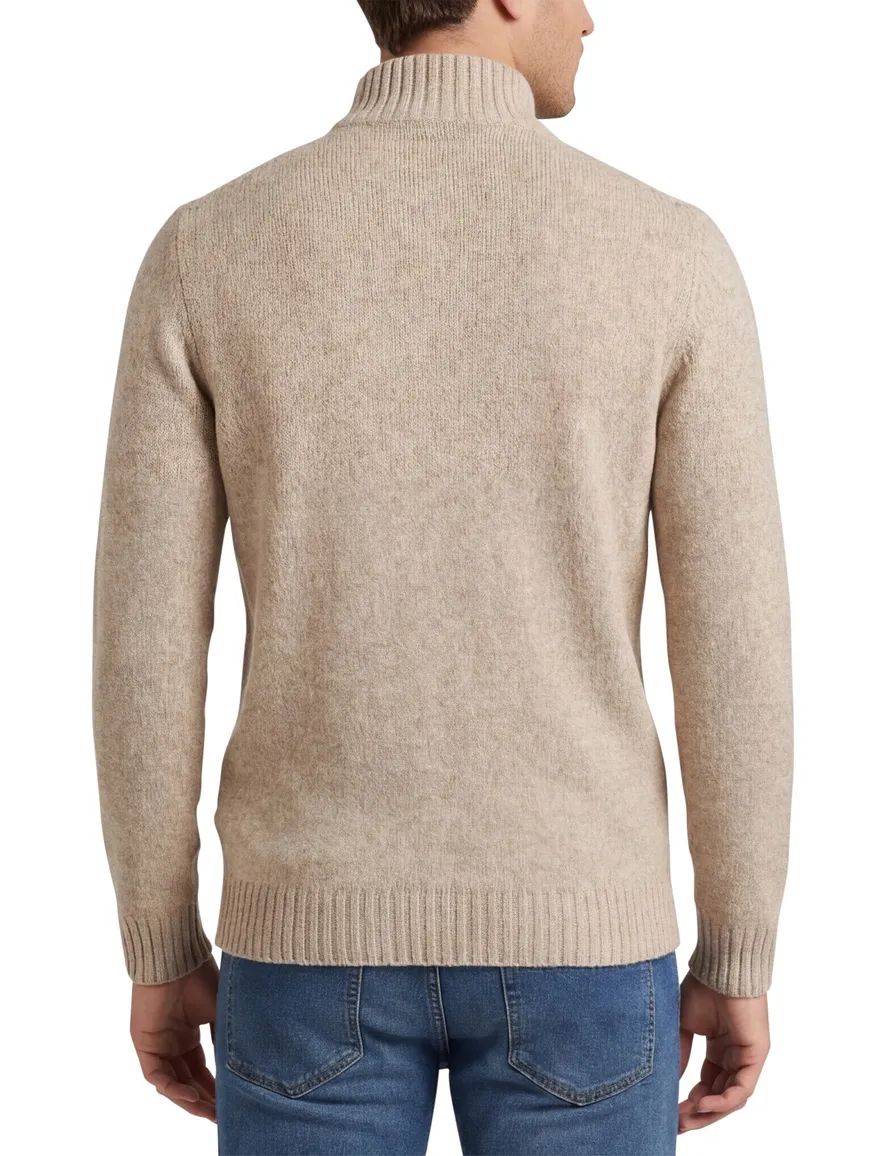Baileys trui beige half zip gemeleerd
