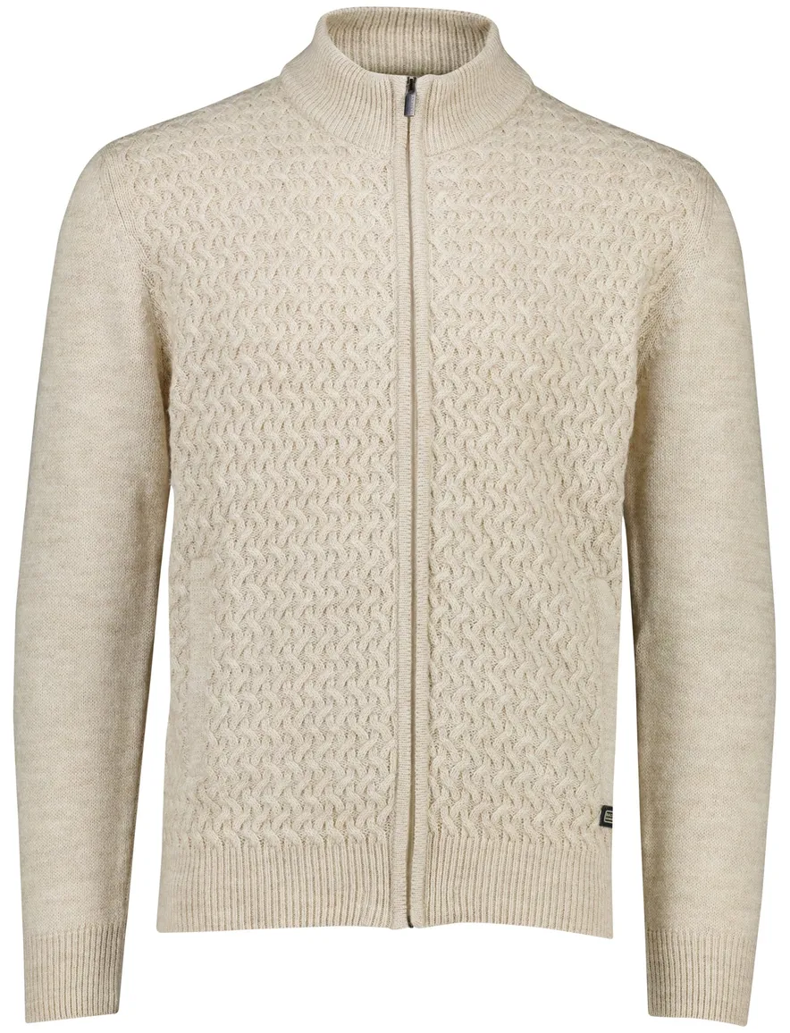 Baileys katoenen vest kabelpatroon rits beige