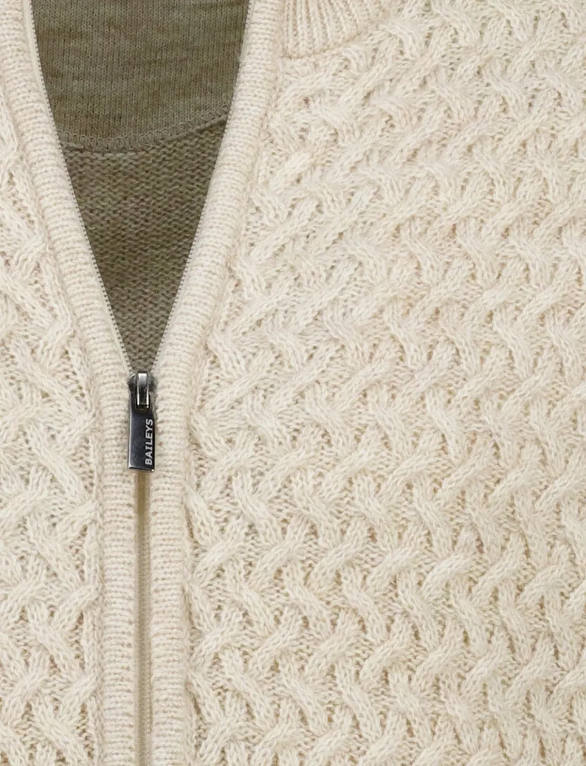 Baileys vest katoen kabelpatroon rits beige