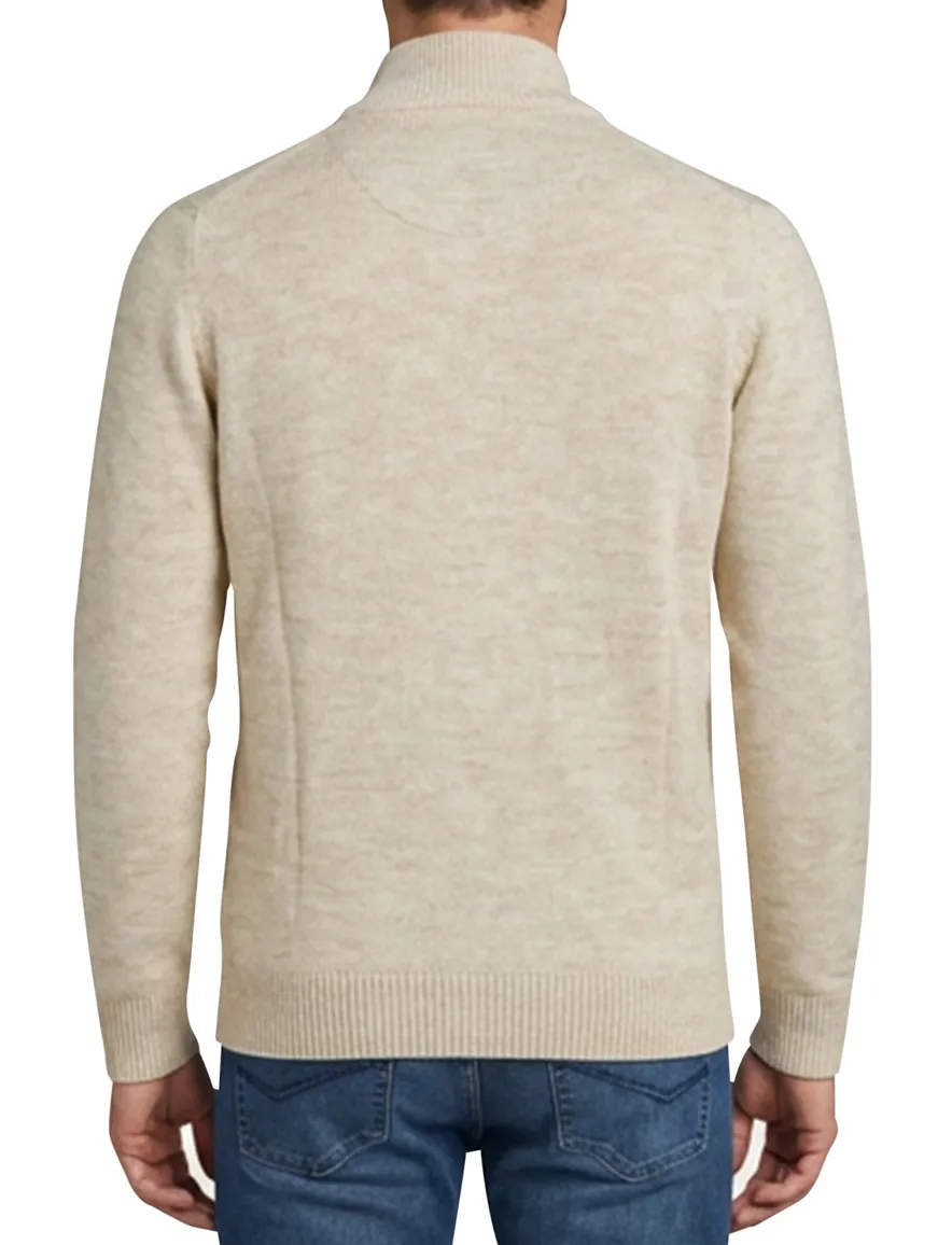 Baileys katoenen vest kabelpatroon rits beige
