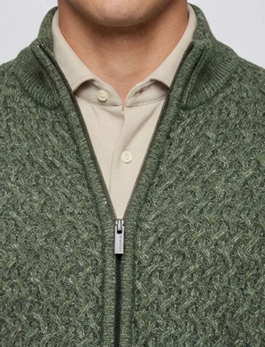 Baileys vest groen gemeleerd gebreid