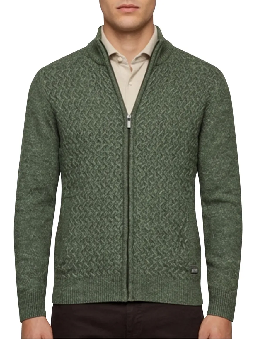 Baileys vest groen gemeleerd gebreid