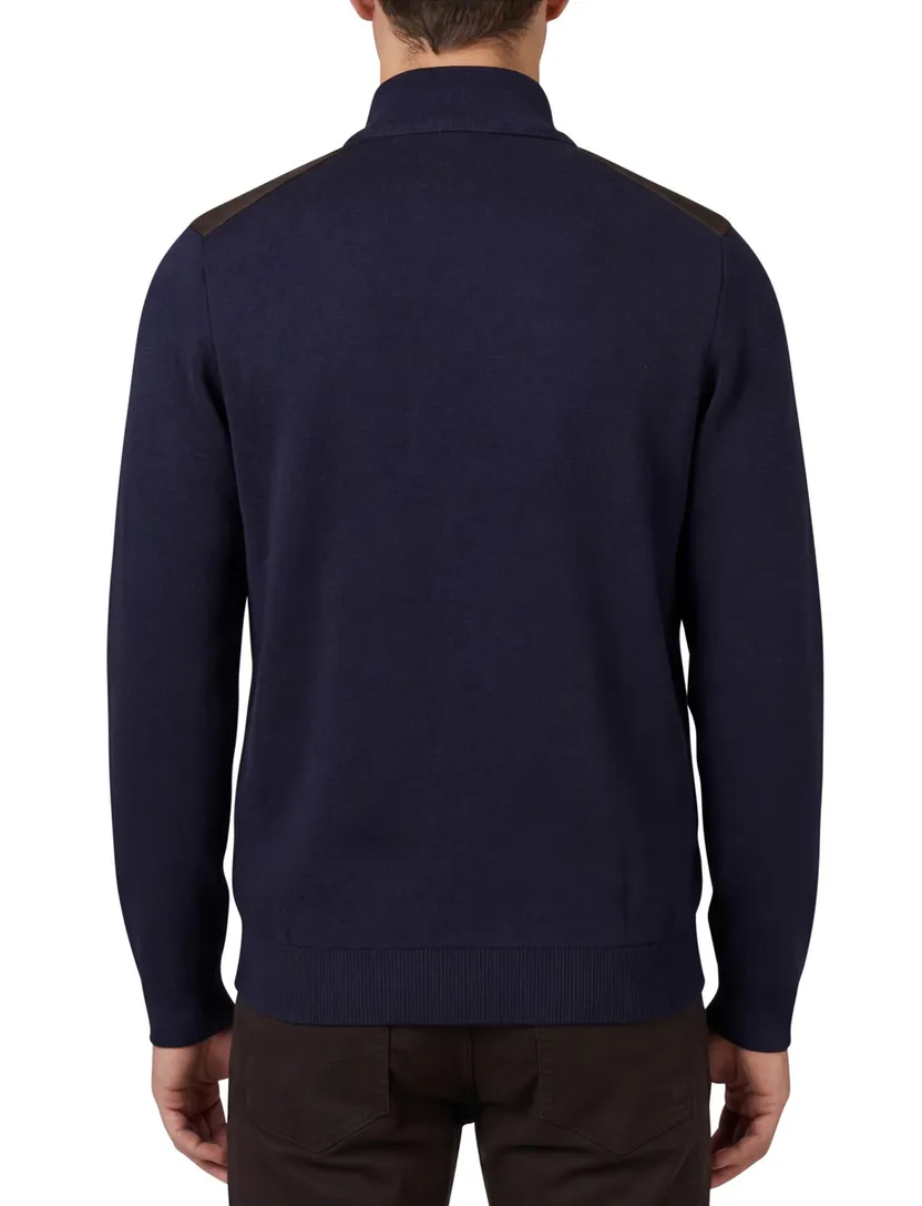 donkerblauw Baileys vest met bruin padded voorzijde