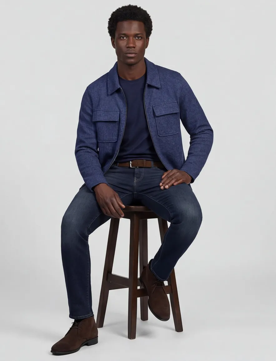 Baileys overshirt donkerblauw geruit