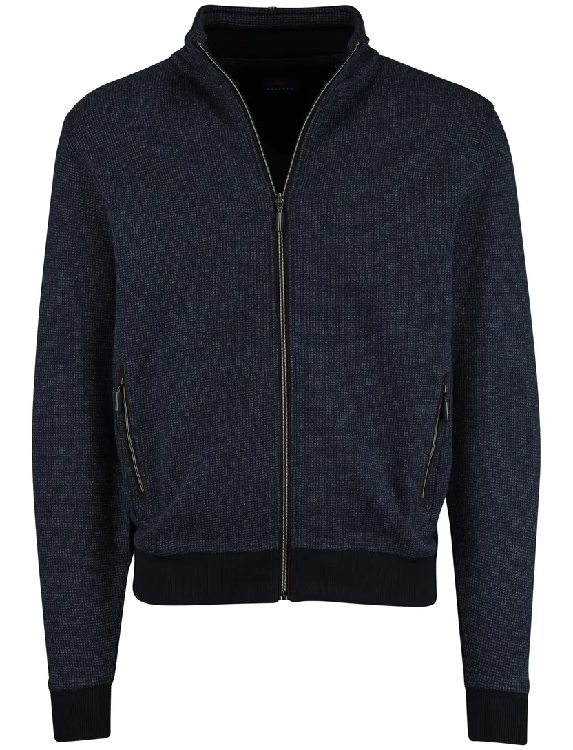Baileys vest effen navy normale fit katoen