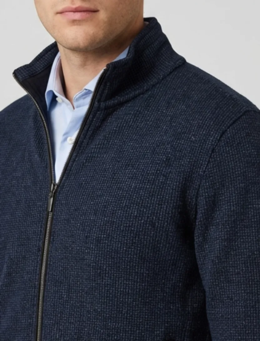 Baileys vest effen navy normale fit katoen